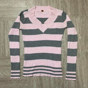 Women's Pink and Grey Jumper